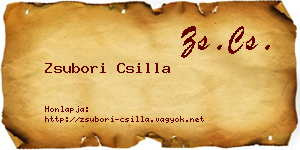 Zsubori Csilla névjegykártya