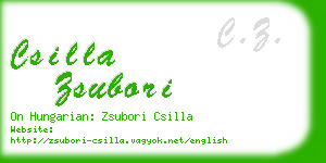 csilla zsubori business card